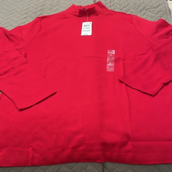 KAREN SCOTT Red Mock-Neck Top/NWT/XL - Picture 5 of 10